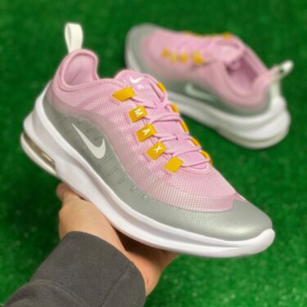 Nike Air Max Axis Low GS Kids Athletic Shoes Gray Pink AH5222-604 NEW Sz 7Y - Picture 1 of 11